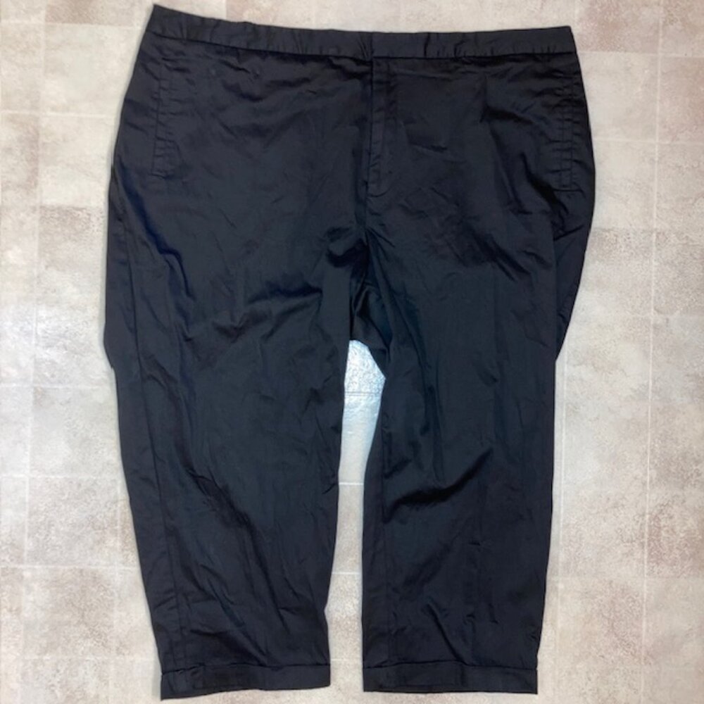 CATHERINES BLACK STRETCH WAIST PLUS 26W CAPRI PANTS